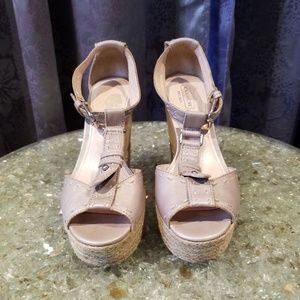 Coach T-Strap Espadrille Wedges